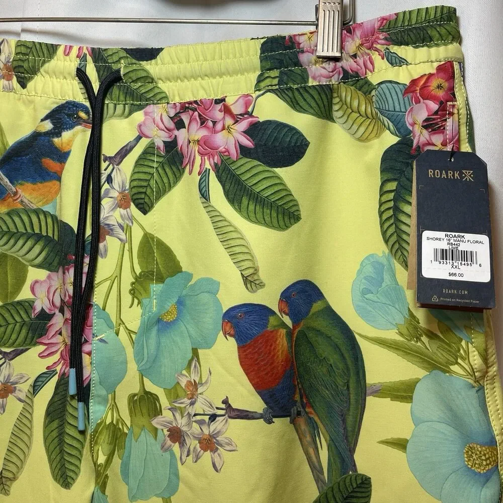 ROARK Shorey 16” Manu Floral Shorts Size XXL Multicolor NEW Beach Surf Tropic